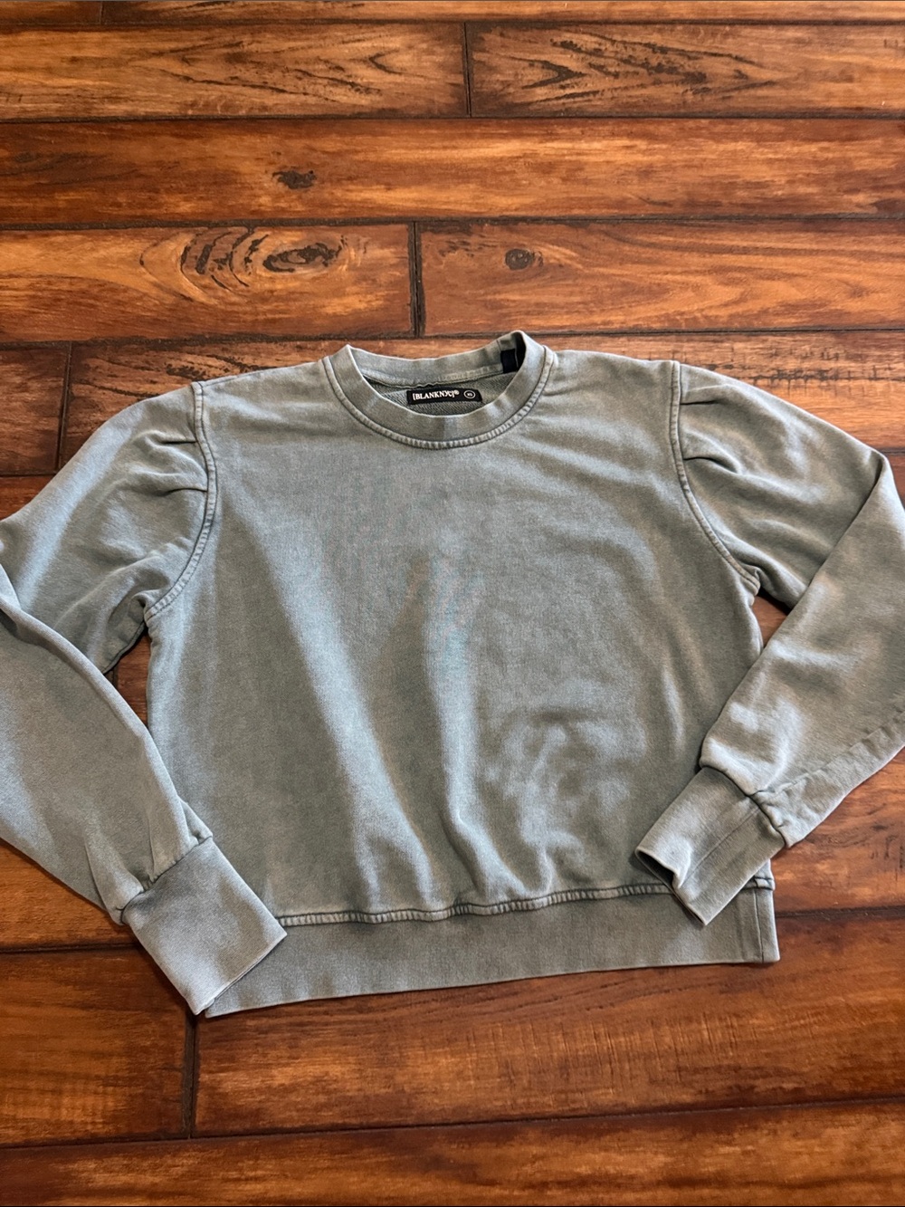 Blank NYC Women's Washed Olive Crew Sweatshirt